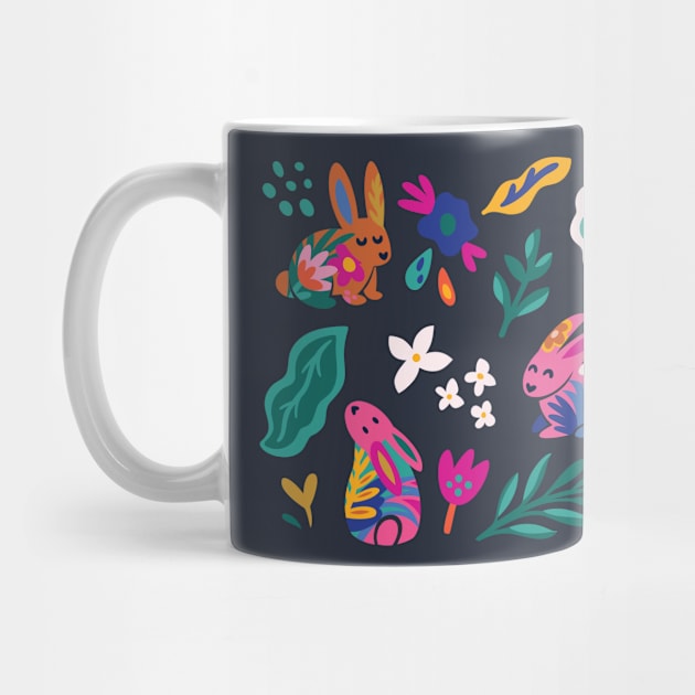 Floral bunnies by PenguinHouse